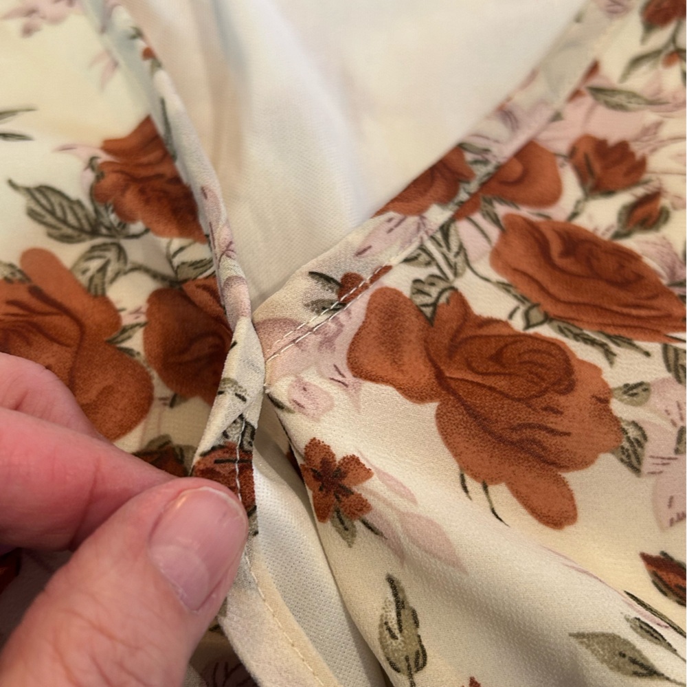 Indigo Soul Fall Floral Wrap Maxi Dress in Cream and Rust-Tone XXL - Picture 4 of 7